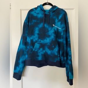 Champion Blue Tie Dye Hooded Sweatshirt - Size XXL